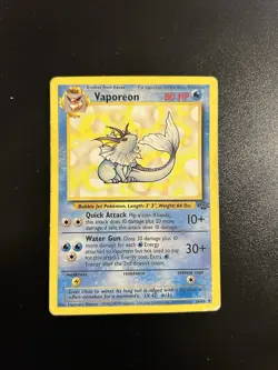 Vaporeon 28/64 Base Set Pokemon Card – Vintage WOTC – Creased / Damaged - Image 1