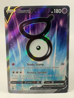 Unown V 176/195 Silver Tempest Holo Pokemon Card - Image 1
