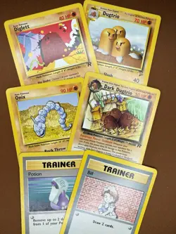 Pokemon TCG Base Base 2 Team Rocket Diglett Dugtrio Onix Bill Trainer 6 Card Lot - Image 1