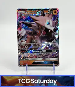 2017 POKEMON SUN AND MOON PROMO #SM14 LYCANROC GX JUMBO CARD - Image 1