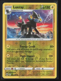 Luxray Rare SWSH09: Brilliant Stars 051/172 NM Pokemon Card Reverse Holo - Image 1
