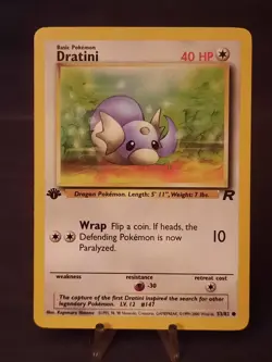 Pokemon Card Dratini 53/82 Team Rocket 1st Edition Common Card NM - Image 1