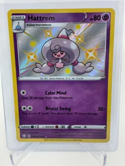 Pokemon 2021 SWSH Shining Fates Hattrem Shiny Vault #SV055/SV12 Holo - Image 1
