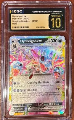 CGC PRISTINE 10 Hydreigon ex 119/191 Surging Sparks English Pokemon *A1643 - Image 1