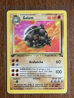 [NM] 1999 Pokemon Fossil Golem 1st Edition #36/62 Uncommon - Image 1