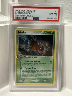 2005 Pokemon EX Unseen Forces #2 ARIADOS-HOLO PSA 8 FREE SHIPPING - Image 1
