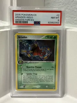 2005 Pokemon EX Unseen Forces #2 ARIADOS-HOLO PSA 8 FREE SHIPPING - Image 2