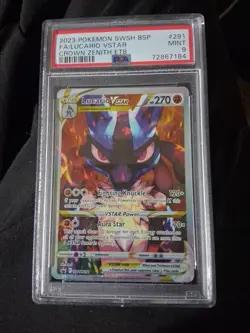 PSA 9 LUCARIO VSTAR SWSH291 BLACK STAR PROMO CROWN ZENITH ETB POKEMON - Image 1