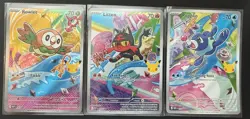 Rowlet, Litten & Popplio First Partner Illustration Collection Promo Set Pokemon - Image 1