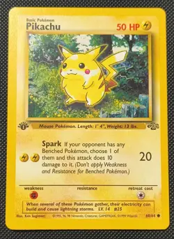 ⚡ Pokemon TCG Pikachu – 1st Edition Base Set – 60/64 – 50HP – Common – 1999 ⚡ - Image 1