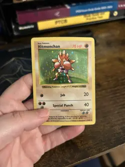 Pokemon Shadowless Hitmonchan 007/102 Base Set Holo Dent/Played See Pictures - Image 3