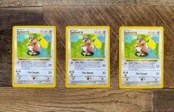 Farfetch’d 27/102 Base Set SHADOWLESS Uncommon Pokemon WotC - 3 Card Lot NM/LP - Image 1