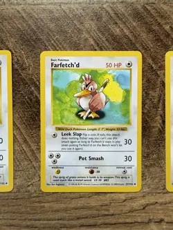 Farfetch’d 27/102 Base Set SHADOWLESS Uncommon Pokemon WotC - 3 Card Lot NM/LP - Image 5