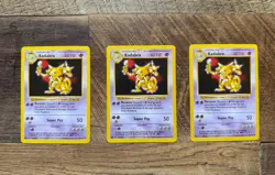 Kadabra 32/102 Base Set SHADOWLESS Uncommon Pokemon WotC - 3 Card Lot NM/LP - Image 1