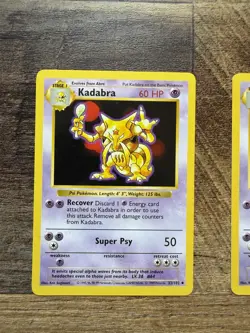 Kadabra 32/102 Base Set SHADOWLESS Uncommon Pokemon WotC - 3 Card Lot NM/LP - Image 3