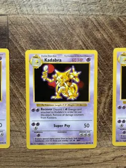 Kadabra 32/102 Base Set SHADOWLESS Uncommon Pokemon WotC - 3 Card Lot NM/LP - Image 5