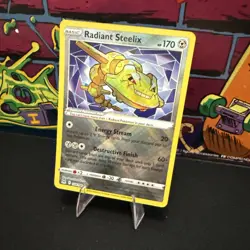 Radiant Steelix 124/196 Lost Origin Ultra Rare Holo Pokemon TCG Card NM - Image 3