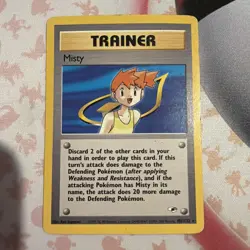 Pokemon TCG WOTC Misty Gym Heroes Trainer 102/132 Rare Card - Image 1