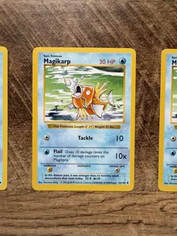 Magikarp 35/102 Base Set SHADOWLESS Uncommon Pokemon WotC - 3 Card Lot NM/LP - Image 5