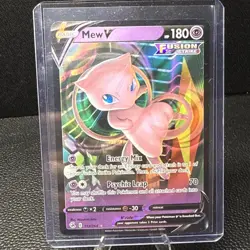 Mew V 113/264 SWSH08 Fusion Strike Ultra Rare Pokemon Card Sleeved - Image 1