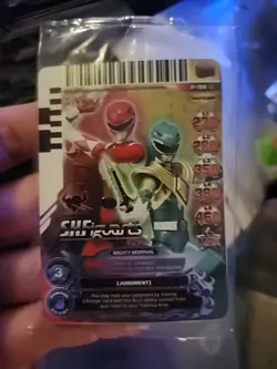 SDCC 2013 Power Rangers Red Green Mighty Morphin Action Card Game Promo P-189 - Image 1