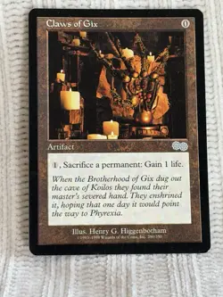 MTG Magic Claws of Gix Urza's Saga Artifact Uncommon Henry G Higgenbotham Engli… - Image 1