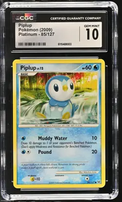 CGC GEM MINT 10 Pokemon Piplup 85/127 2009 Platinum - Image 1