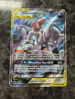 Pokemon TCG Mewtwo & Mew GX SM191 Holo Trading Card. - Image 1