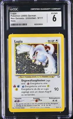 Lugia 2001 Neo Genesis GERMAN 9/111 Holo Pokemon Card CGC 6 EX/NM - Image 1