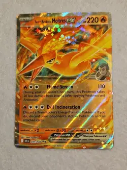 Pokemon: Team Rocket's Moltres EX #31/182 Destined Rivals Double Rare NM - Image 1