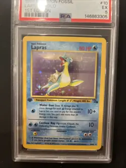 Lapras Holo 1st Edition PSA 5 1999 Pokemon Fossil #105 - Image 2