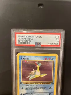 Lapras Holo 1st Edition PSA 5 1999 Pokemon Fossil #105 - Image 4
