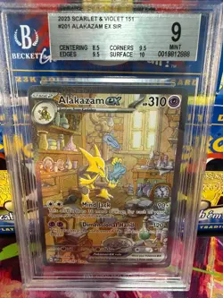 2023 Pokemon TCG Scarlet & Violet 151 #201 Alakazam ex SIR BGS 9 - Image 1