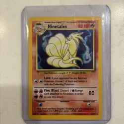 Pokemon Ninetales Holo Rare Base Set 80 HP Fire Blast 012/102 Card - Image 1