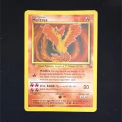 Pokemon TCG Moltres Fossil Rare 27/62 70 HP 1999 Basic Unlimited Mitsuhiro Arita - Image 1