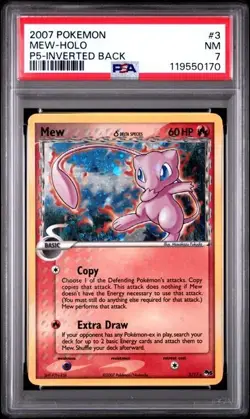 🔥 2007 Pokemon Mew Delta Species 3/17 Pop Series 5 Inverted Back Error PSA 7 🔥 - Image 1
