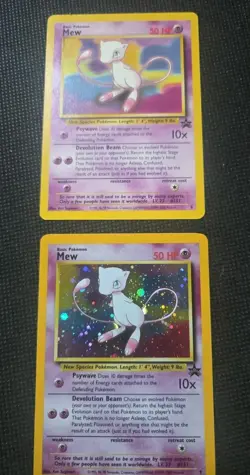 POKEMON PROMO BLACK STAR POKEMON LEAGUE #9 + #8 MEW HOLO And NON Holo SET UG 9.5 - Image 1