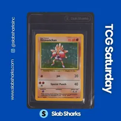 1999 POKEMON BASE SET UNLIMITED #7/102 HITMONCHAN HOLO RARE - Image 1