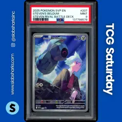2023 POKEMON SV BLACK STAR PROMO STEVEN'S BATTLE DECK #207 STEVEN'S BELDUM PSA 9 - Image 1