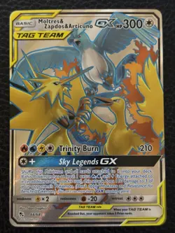 Pokemon Moltres & Zapdos & Articuno GX 66/68 Hidden Fates Ultra Rare Holo - Image 1