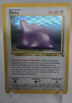 1999 Pokemon Ditto Fossil Holo 3/62 - Image 1