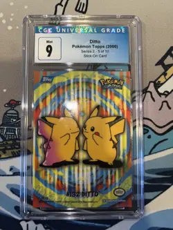 2000 Topps Pokemon Series 2 DITTO #132 Stick-Ons (5 of 10) CGC 9 MINT Vintage - Image 1