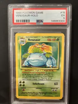 1999 Pokemon Venusaur Holo 15/102 PSA 5 - Image 1