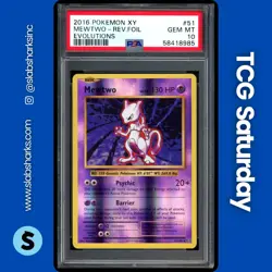 2016 POKEMON XY EVOLUTIONS #51/108 MEWTWO REVERSE HOLO PSA 10 - Image 1