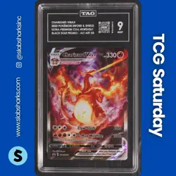 2022 POKEMON SWSH BLACK STAR PROMO CHARIZARD UPC #SWSH261 CHARIZARD VMAX TAG 9 - Image 1