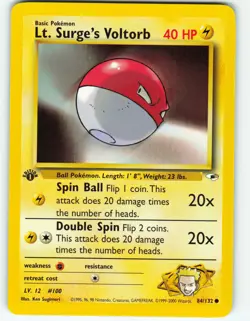 Lt. Surge's Voltorb - 1st Edition - 84/132 Gym Heroes - Pokemon TCG - 2000 - Image 1