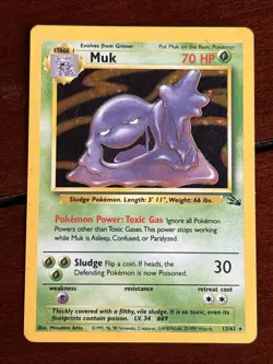 Pokemon Fossil Muk 13/62 Holo Rare LP - Image 1