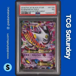 2016 POKEMON XY BLACK STAR PROMO COLLECTOR CHEST #XY166 M GENGAR EX PSA 7 - Image 1