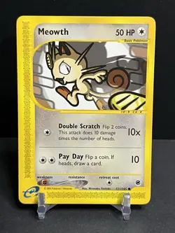 POKEMON TCG MEOWTH 121/165 COMMON REGULAR UNLIMITED NM EXPEDITION BASE SET - Image 1