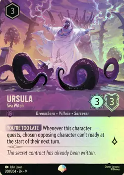 Disney Lorcana Ursula Sea Witch Enchanted Card 208/204 - Image 1